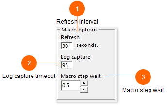 Macro options, Refresh interval and IP