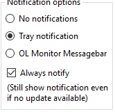 Notification options